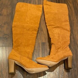 JustFab Over the Knee Orange Boots
